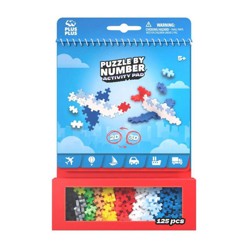 Picture of PLUS PLUS ACTIVITY PAD PUZZLE BY NUMBER - TRANSPORTATION